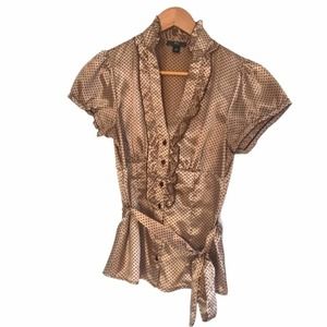 iz Byer Silky Dress Top Brown Juniors Medium
